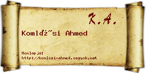 Komlósi Ahmed névjegykártya